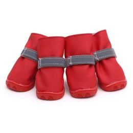 Wholesale waterproof dog shoes (Color: Red)