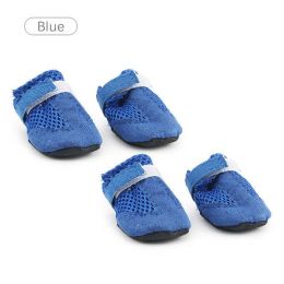 Wholesale 4pcs/set waterproof winter non-slip rain boots (Color: Blue)