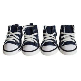 Wholesale 4pcs/set waterproof puppy short boots (Color: Black)