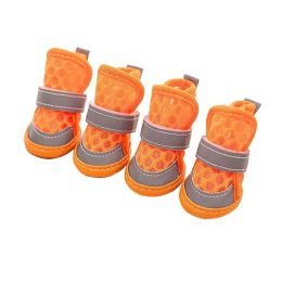 Wholesale pet breathable mesh dog shoes (Color: Orange dog shoes)