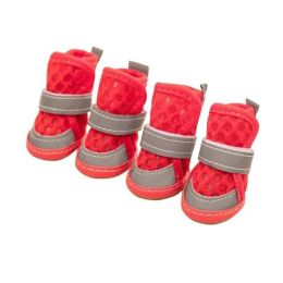 Wholesale pet breathable mesh dog shoes (Color: Red dog shoes)