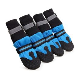 Wholesale Walking Soft Sole Dog Shoes Non-Slip Pet Shoes (Color: Blue)