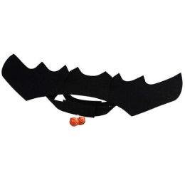 halloween cat clothes bat wings (Color: Black with bells)
