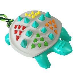 Wholesale colorful turtle molar stick toothbrush dog toys (Color: Lake Blue + Light Gray Shell)