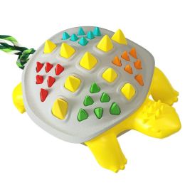 Wholesale colorful turtle molar stick toothbrush dog toys (Color: yellow + light gray shell)