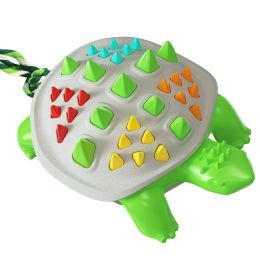 Wholesale colorful turtle molar stick toothbrush dog toys (Color: green + light gray shell)