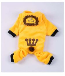 Cartoon Animal Plush Dog Onesie (Color: Lion)