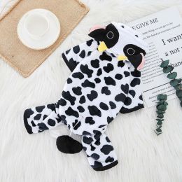 Cartoon Animal Plush Dog Onesie (Color: Cow)
