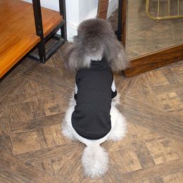 Dog cotton bottoming shirt vest (Color: Black)