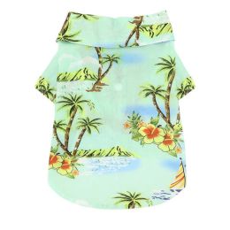 Hawaiian Style Printed Cat Clothes (Color: Blue)