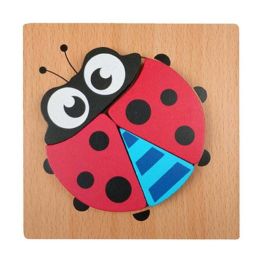 Children's wooden puzzle (Color: Ladybug)