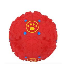 dog leaking game toy ball (Color: Red)
