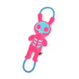 pet plush toy handle skull (Color: Rose Red)