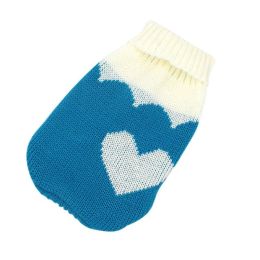 Christmas cat and dog sweaters (Color: blue heart)