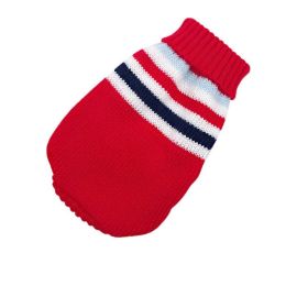 Christmas cat and dog sweaters (Color: red stripe)