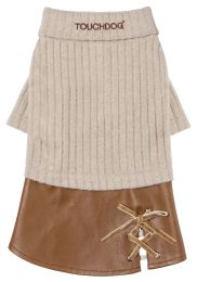 Touchdog 'Modress' Fashion Designer Dog Sweater and Dress (Color: Brown)