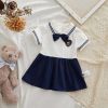 new preppy navy collar dress