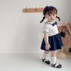 new preppy navy collar dress