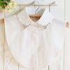 pearl diamond white shirt fake collar